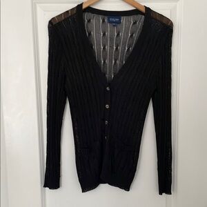 Avon Lane black knit cardigan.
